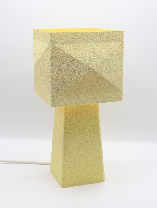 Lampe à poser Léonie – Lampe granit carrée, design géométrique français