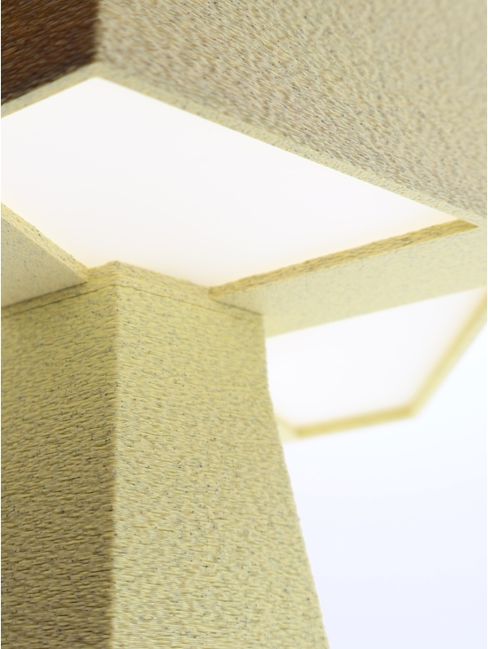 Lampe à poser Thaïs – Lampe granit hexagonale, design géométrique