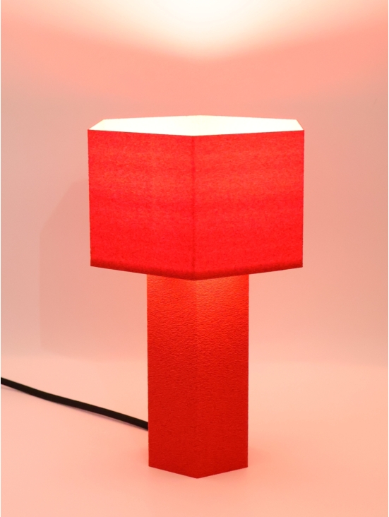 Lampe à poser Romy – Lampe granit hexagonale, design géométrique