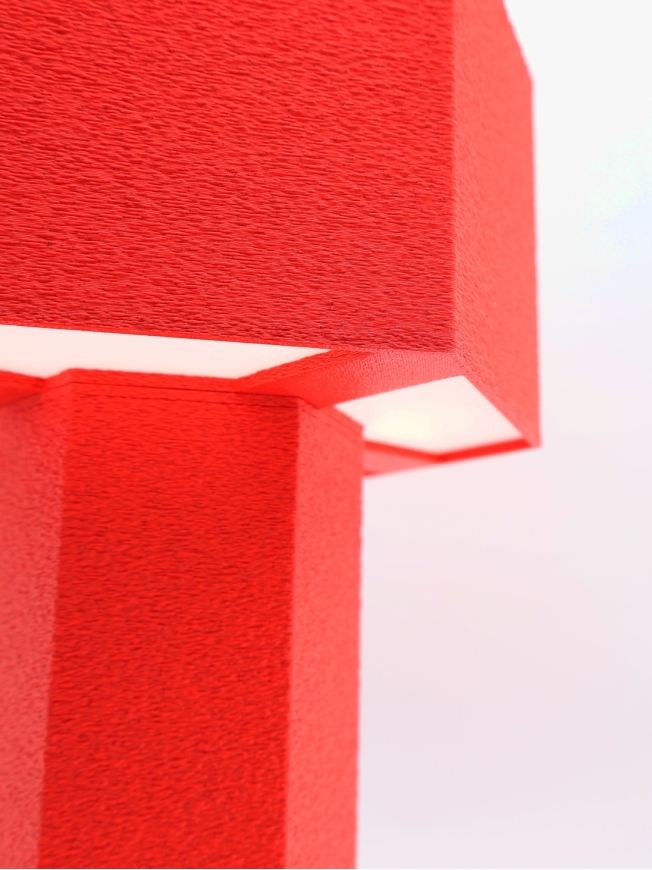 Lampe à poser Romy – Lampe granit hexagonale, design géométrique