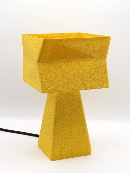 Lampe à poser Adèle – Lampe granit carrée vrillée, design contemporain