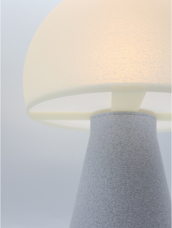 Lampe à poser Annie – Abat-jour coquilles Saint-Jacques & base granit