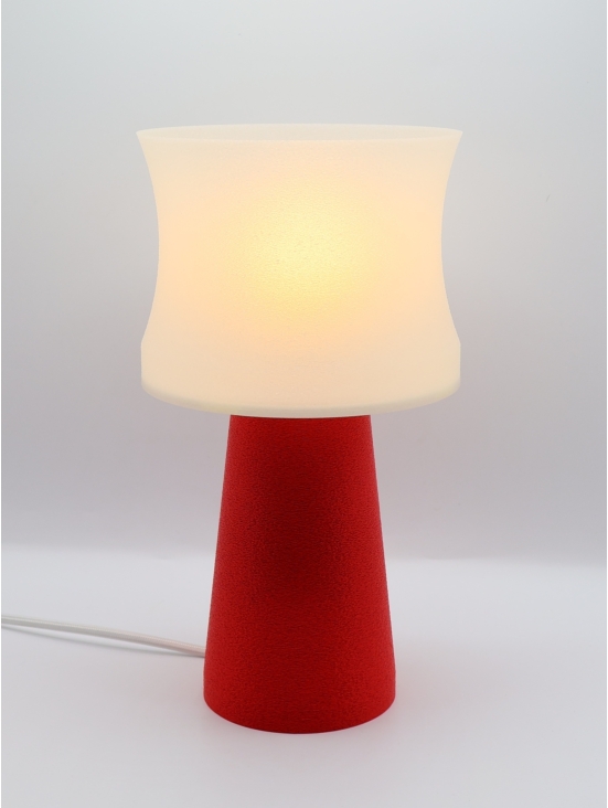 Aurélie – Lampe à poser design, base Granit & abat-jour coquilles Saint-Jacques