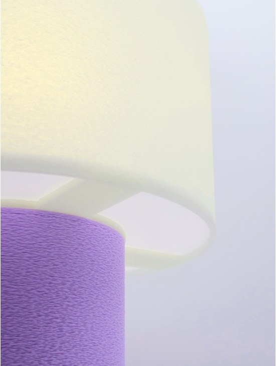 Clarisse – Lampe à poser cylindrique, abat-jour coquilles Saint-Jacques & pied Pastel, taille Essentiel