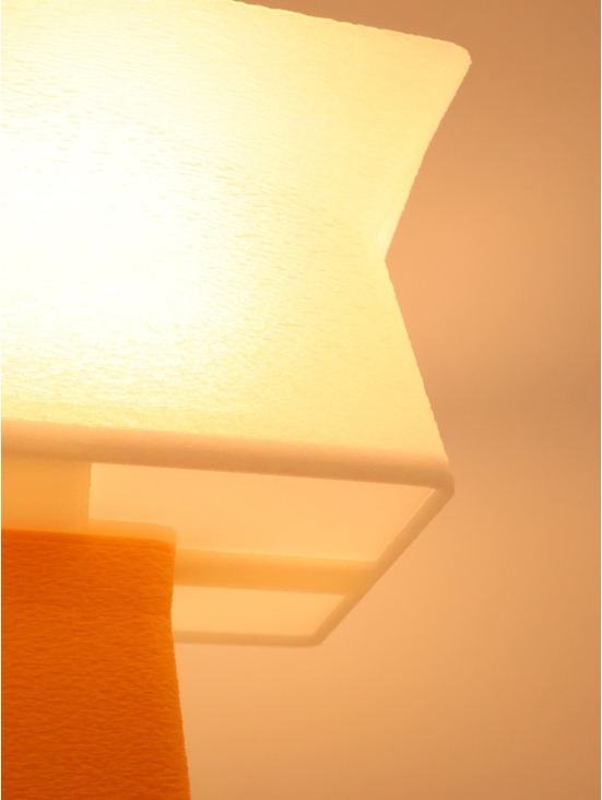 Juliane – Lampe à poser carrée, abat-jour coquilles Saint-Jacques & pied Pastel, taille Essentiel