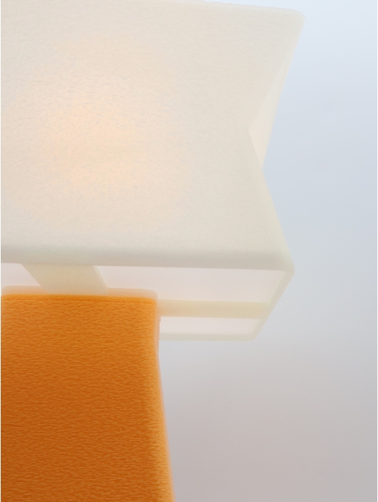 Juliane – Lampe à poser carrée, abat-jour coquilles Saint-Jacques & pied Pastel, taille Essentiel