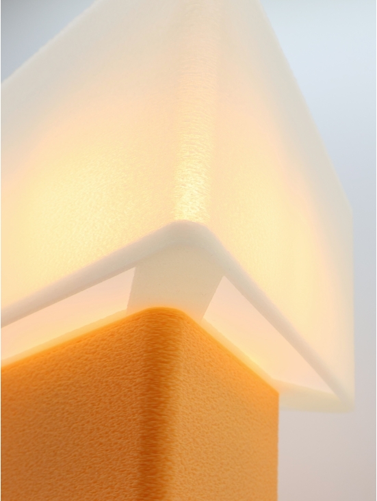 Maëlle – Lampe à poser double triangle, abat-jour coquilles Saint-Jacques & pied Pastel, taille Essentiel