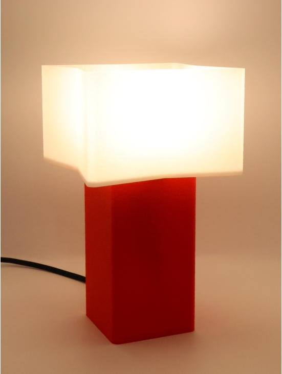 Lampe à poser Priscilla Essentiel – Relief crème coquilles Saint-Jacques & pied Pop coloré