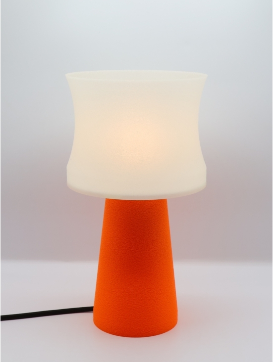 Lampe à poser Aurélie Équilibre – Courbe crème coquilles Saint-Jacques & pied Pop coloré