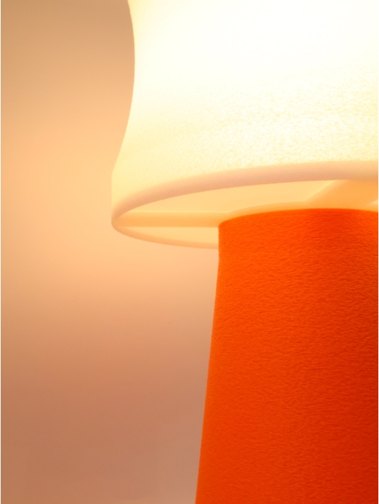 Lampe à poser Aurélie Équilibre – Courbe crème coquilles Saint-Jacques & pied Pop coloré