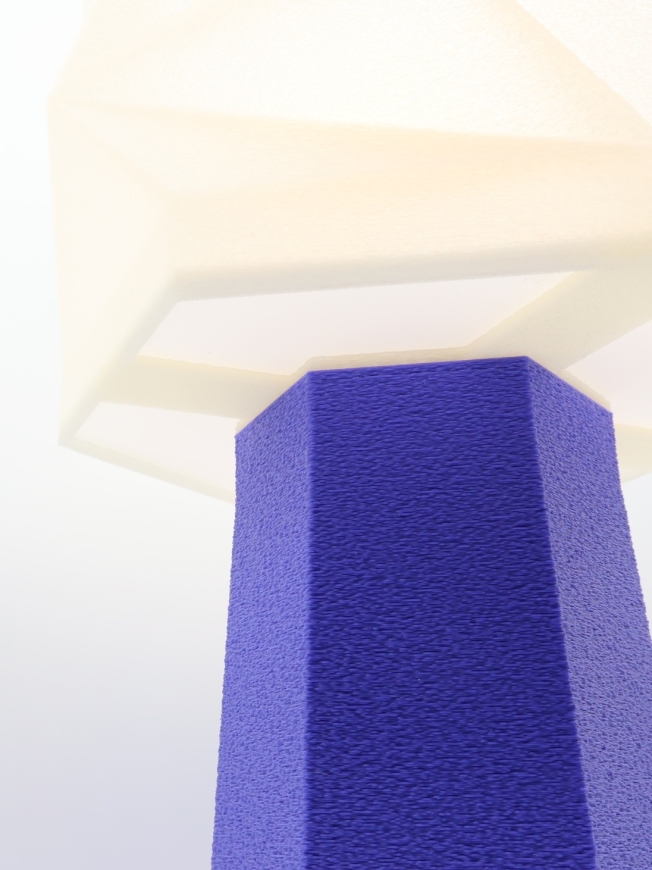 Lampe à poser Élise – Origami crème coquilles Saint-Jacques & pied Pop coloré