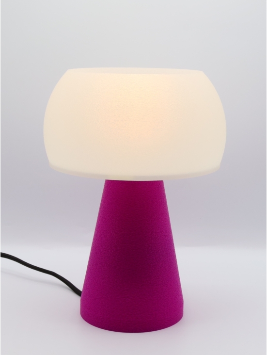 Lampe à poser Annie – Douceur arrondie crème coquilles Saint-Jacques & pied Pop coloré