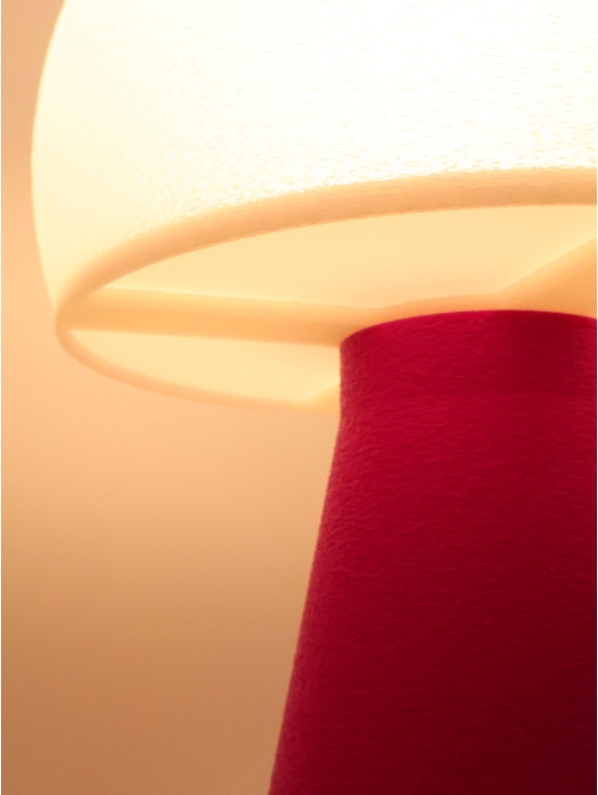 Lampe à poser Annie – Douceur arrondie crème coquilles Saint-Jacques & pied Pop coloré