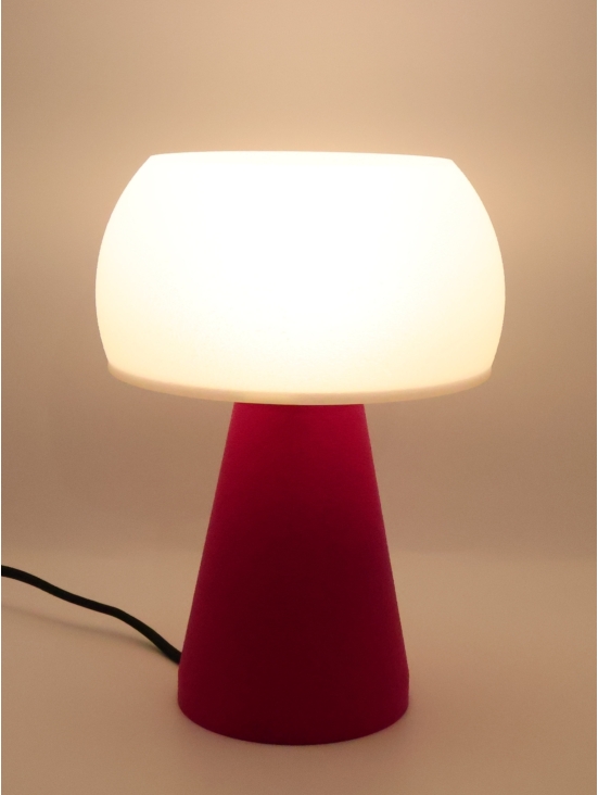 Lampe à poser Annie – Douceur arrondie crème coquilles Saint-Jacques & pied Pop coloré