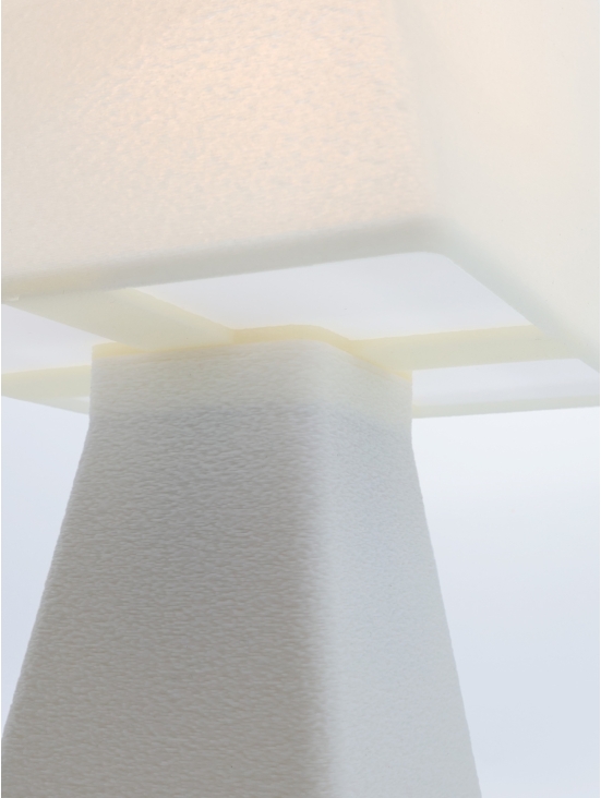 Lampe à poser Juliane Essentiel – Carré vrillé crème coquilles Saint-Jacques & pied Pop