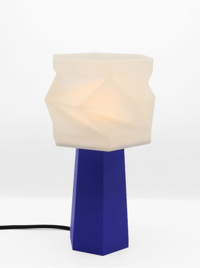 Lampe à poser Élise – Origami crème coquilles Saint-Jacques & pied Pop coloré