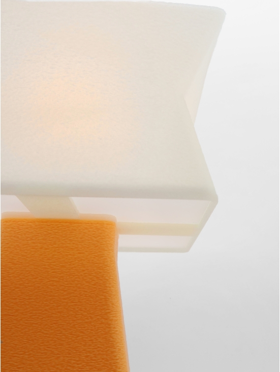 Juliane – Lampe à poser carrée, abat-jour coquilles Saint-Jacques & pied Pastel, taille Essentiel