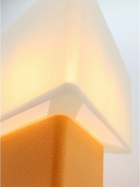 Maëlle – Lampe à poser double triangle, abat-jour coquilles Saint-Jacques & pied Pastel, taille Essentiel