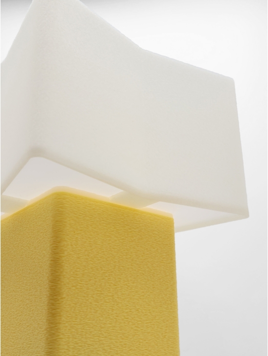 Priscilla – Lampe à poser carrée, abat-jour coquilles Saint-Jacques & pied Pastel, taille Essentiel