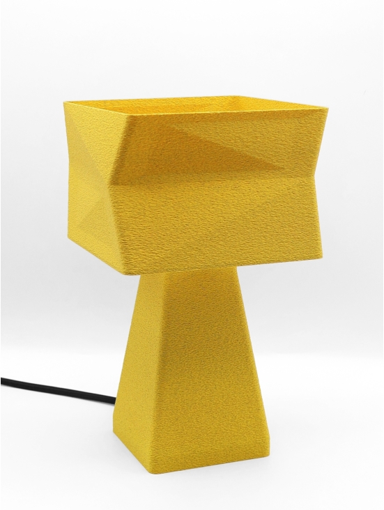 Lampe à poser Adèle – Lampe granit carrée vrillée, design contemporain