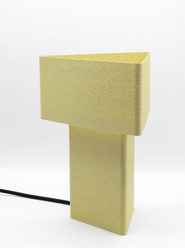 Lampe à poser Lison – Lampe granit triangulaire, design asymétrique