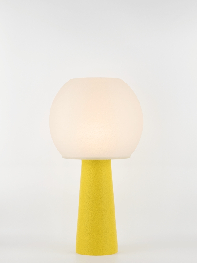 Clarisse – Lampe à poser granit jaune, large