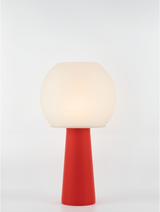 Clarisse – Lampe à poser pop rouge, large