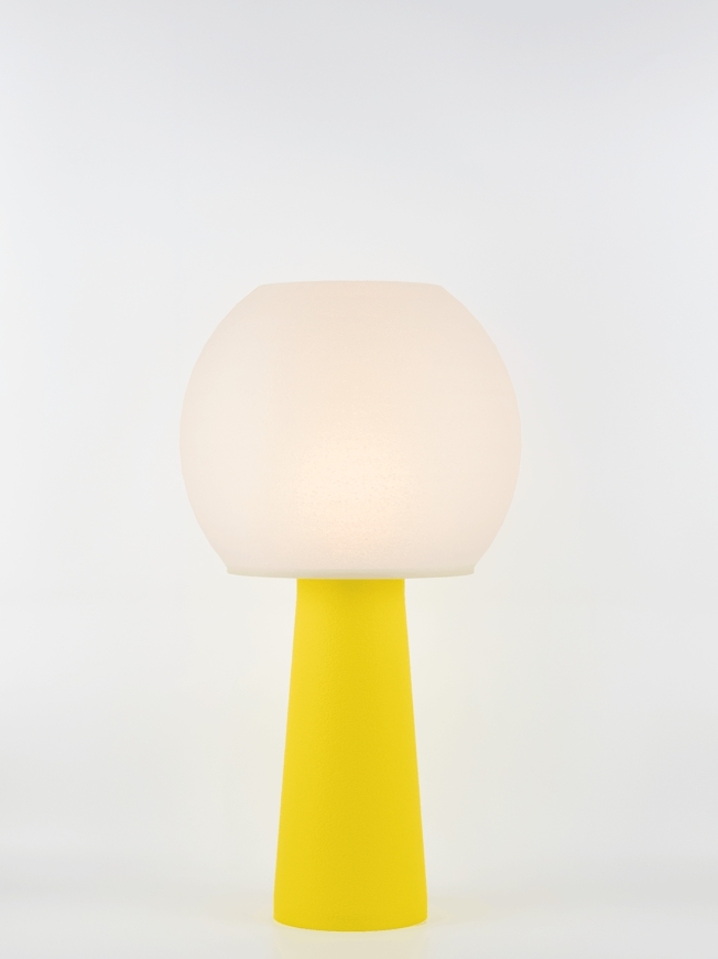 Clarisse – Lampe à poser pop jaune, large