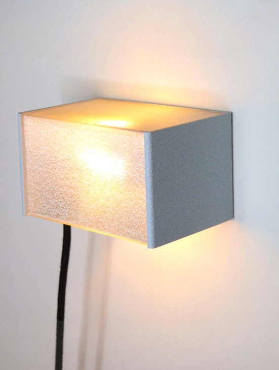 Applique murale rectangle granit – Luminaire design imprimé en 3D - Fabriquée en France