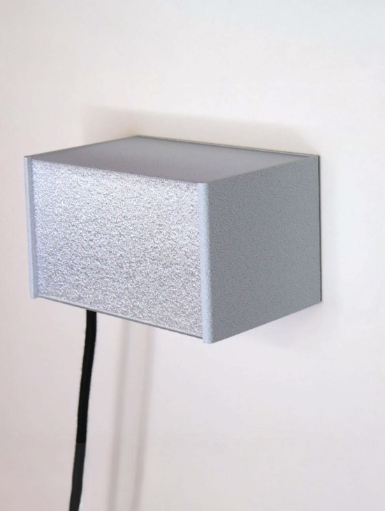 Applique murale rectangle granit – Luminaire design imprimé en 3D - Fabriquée en France