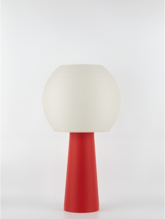 Clarisse – Lampe à poser granit rouge, large