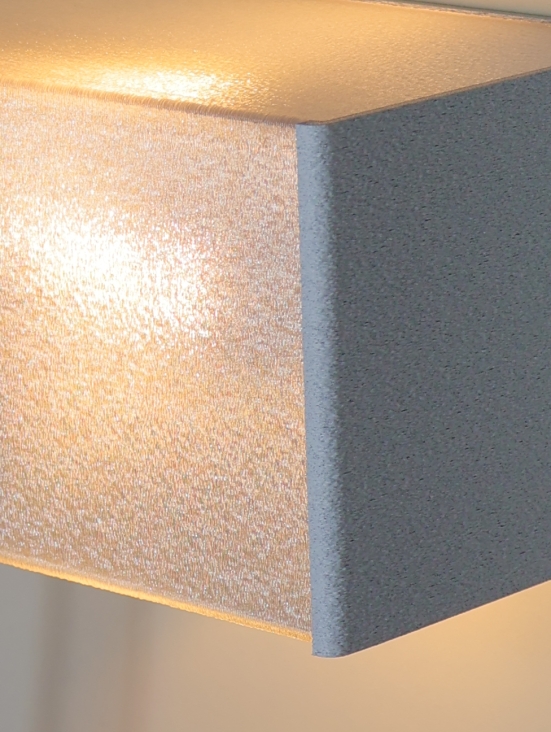 Applique murale rectangle granit – Luminaire design imprimé en 3D - Fabriquée en France