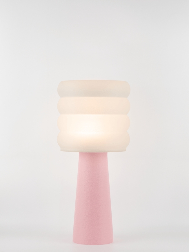 Coralie – Lampe à poser pastel rose, large