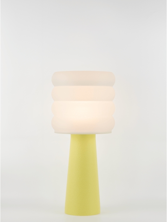Coralie – Lampe à poser pastel jaune, large