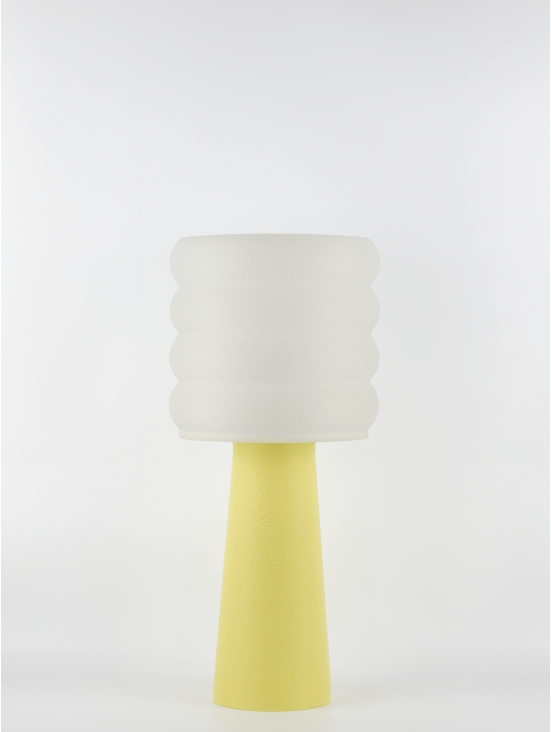 Coralie – Lampe à poser pastel jaune, large