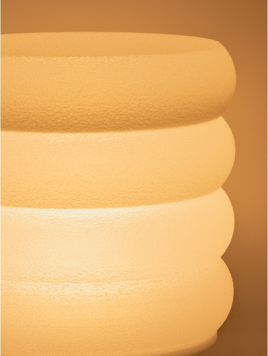 Coralie – Lampe à poser granit jaune, large