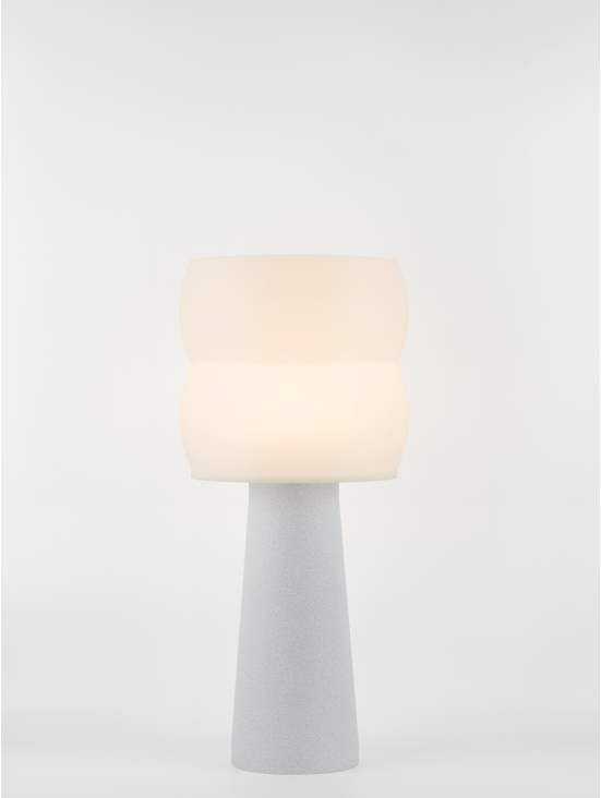 Stella – Lampe à poser granit grise, large