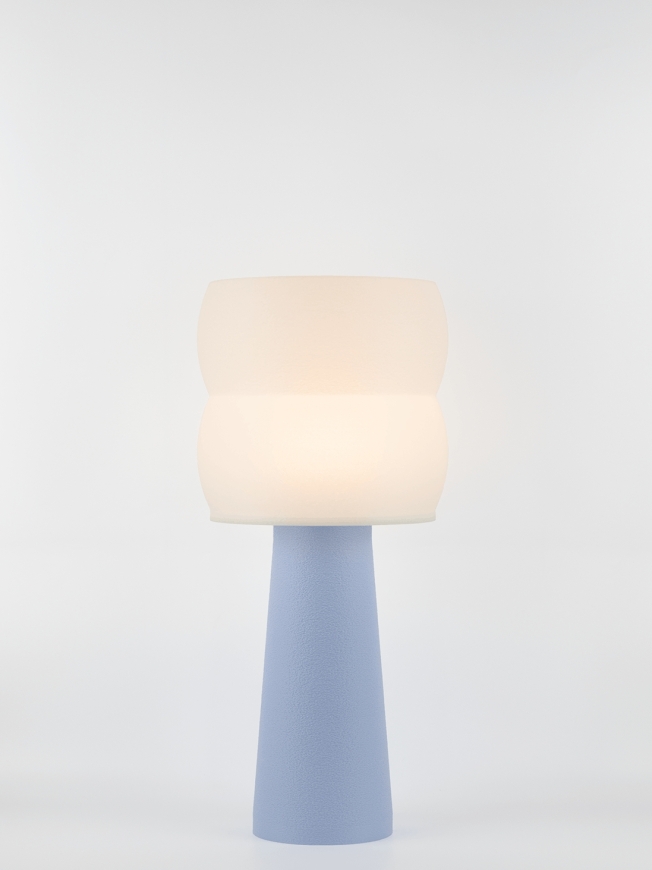 Stella – Lampe à poser pastel bleu, large