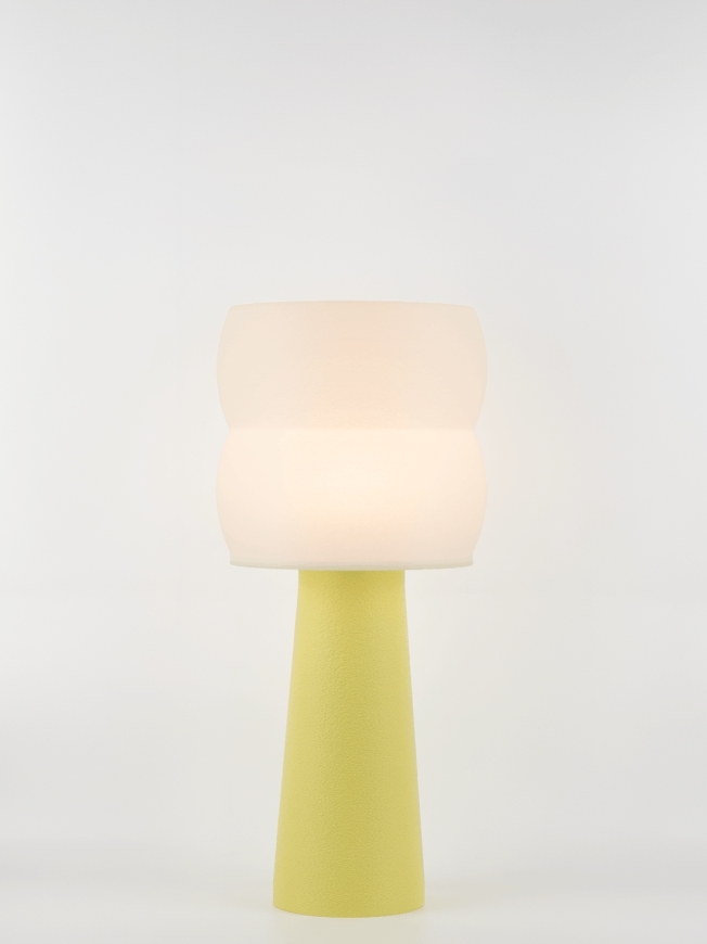 Stella – Lampe à poser pastel jaune, large