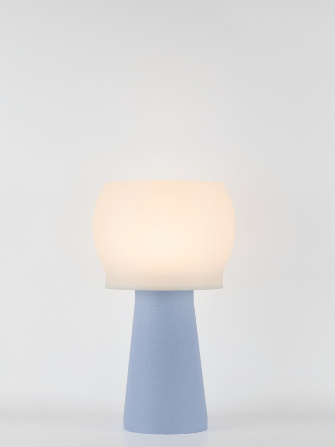 Clemence – Lampe à poser pastel bleu, médium