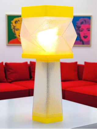Élise – Lampe à poser design, Couleurs POP, Équilibre – Luminaire haut de gamme en impression 3D