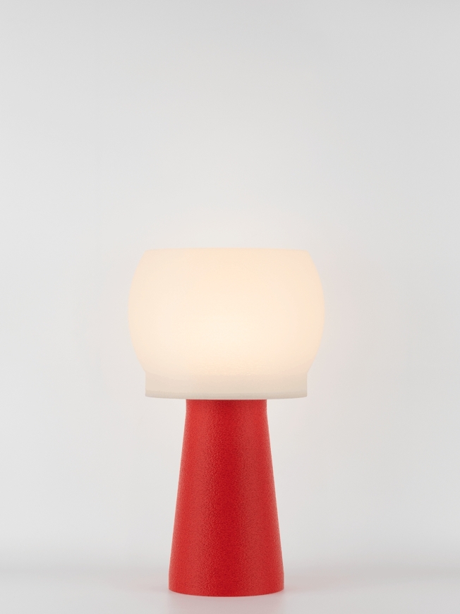 Clemence – Lampe à poser granit rouge, médium