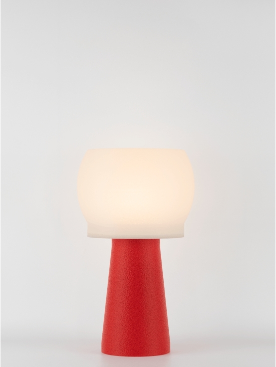 Clemence – Lampe à poser granit rouge, médium