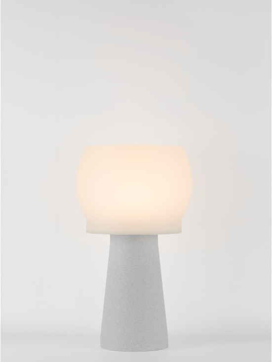 Clemence – Lampe à poser granit grise, médium