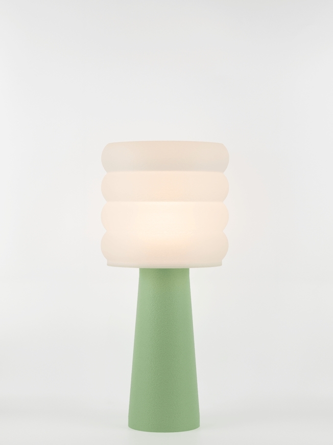 Coralie – Lampe à poser pastel verte, large