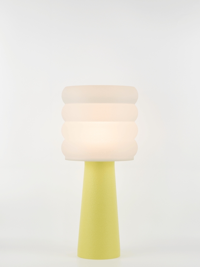 Coralie – Lampe à poser pastel jaune, large