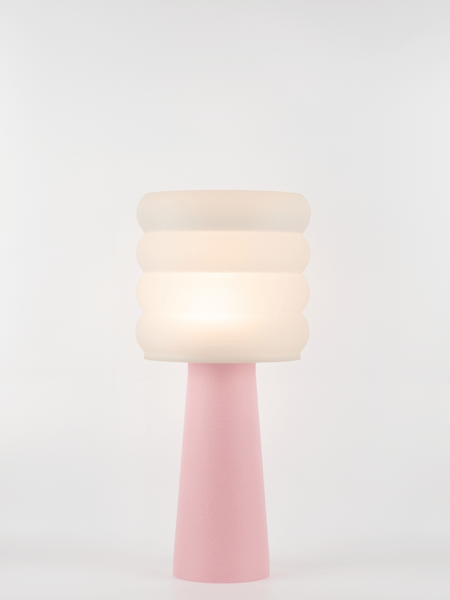 Coralie – Lampe à poser pastel rose, large