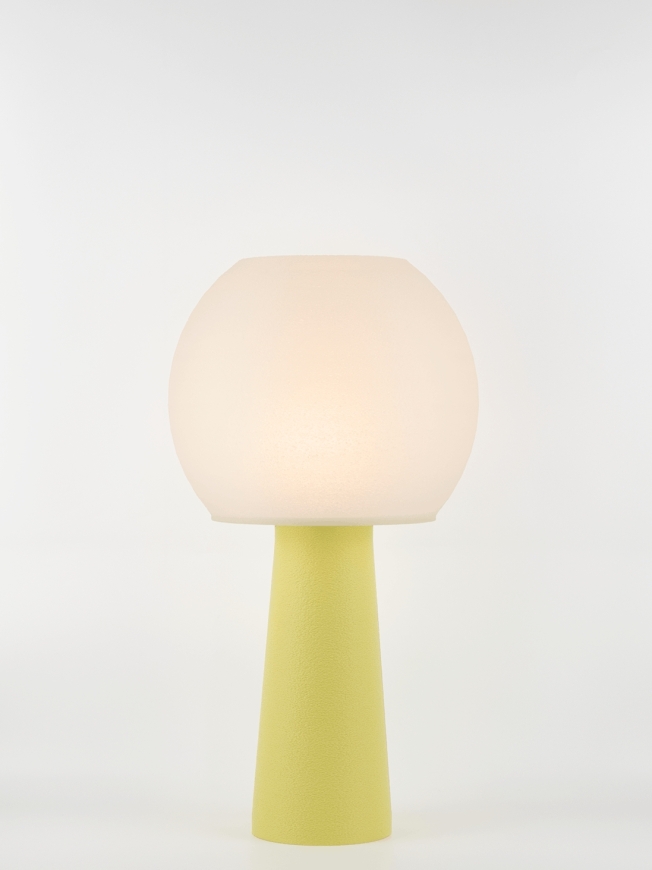 Clarisse – Lampe à poser pastel jaune, large