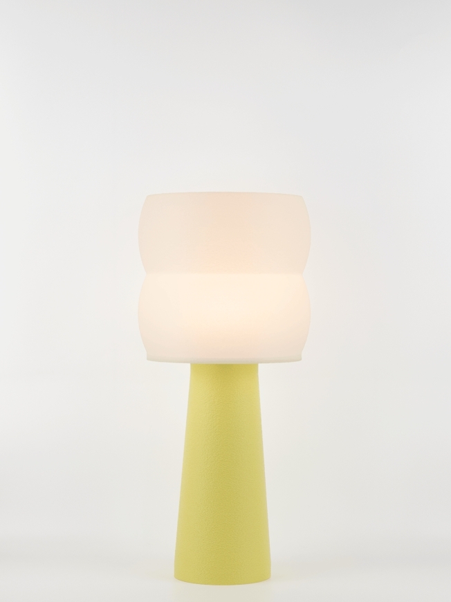 Stella – Lampe à poser pastel jaune, large