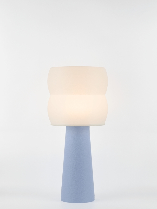 Stella – Lampe à poser pastel bleu, large